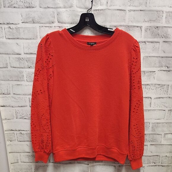 Talbots Orange Eyelet Sleeve Top - Picture 1 of 3